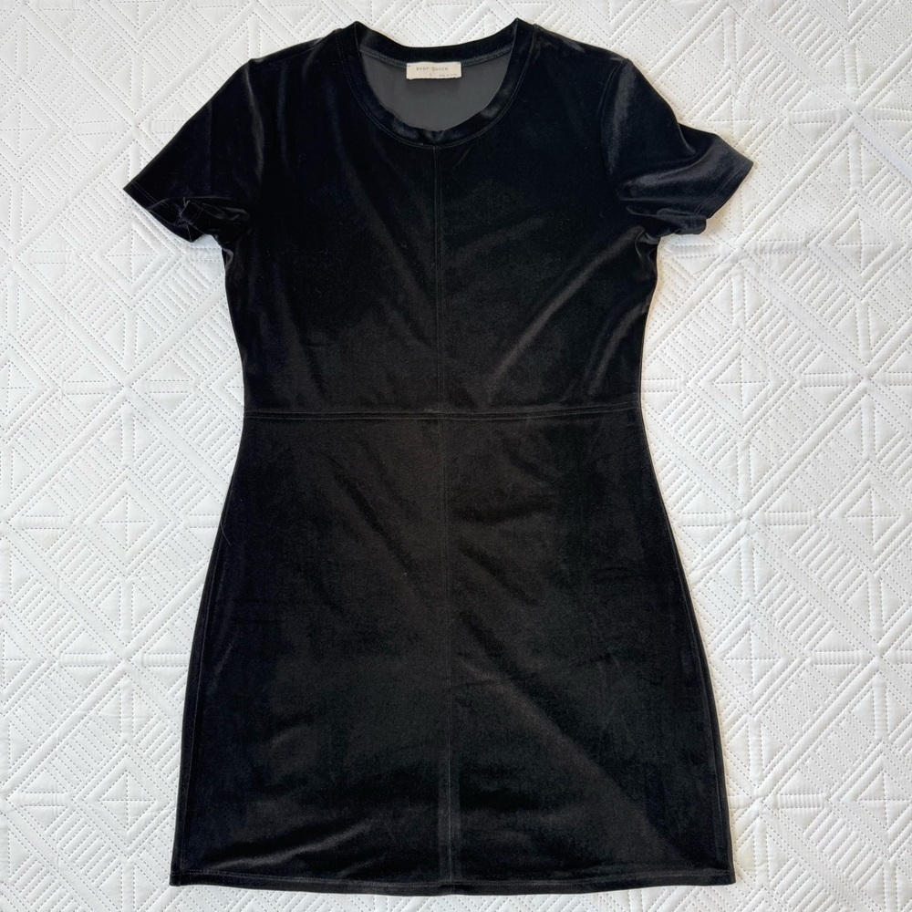 Bear Dance Black Velvet Dress Size L